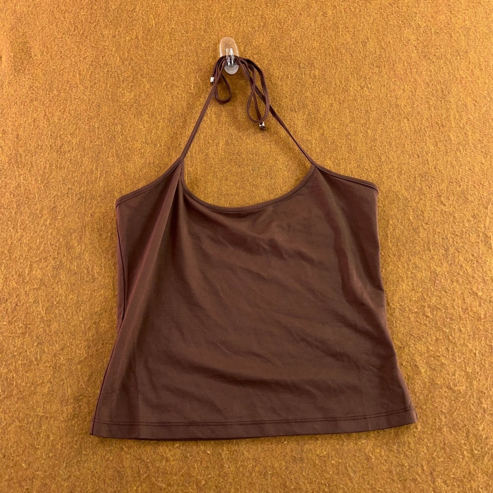 Mod Ref Womens Small Brown Halter Neck Sleeveless Tank Top New